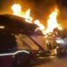 Espectacular incendio de un camión que transportaba coches a Gelida