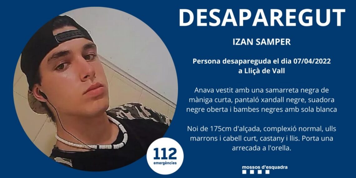 Los Mossos piden ayuda para encontrar a un joven desaparecido en el Vallès