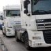 Marcha lenta de cientos de camiones para protestar por la escalada de precios de la gasolina